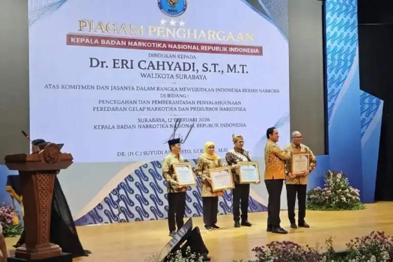 Surabaya Borong Penghargaan BNN RI, Komitmen Wujudkan Kota Bersih Narkoba Diakui Nasional