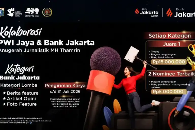 PWI Jaya dan Bank Jakarta Hadirkan Lomba Jurnalistik Literasi Keuangan 2026, Total Hadiah Puluhan Juta Lomba Jurnalistik MHT 2026